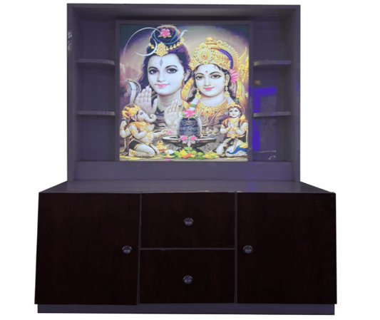 Shiv Parivar Mandir with Printed Acrylic and Storage Space