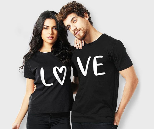 Love Couple T-Shirt Black