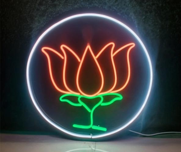 Acrylic Round ACRYLIC BJP NEON LOGO