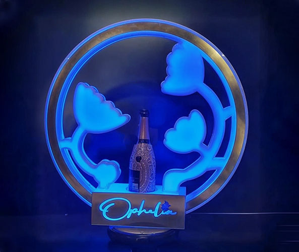 Rgb Light Acrylic Bottle Presenter Bar Signage