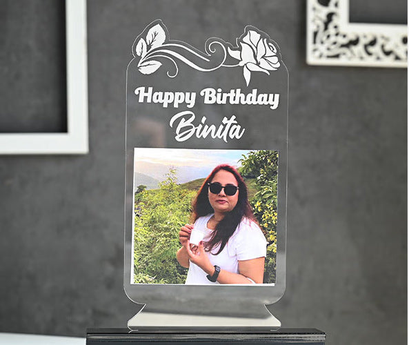 Birthday Acrylic Personalized LED Photo Lamp