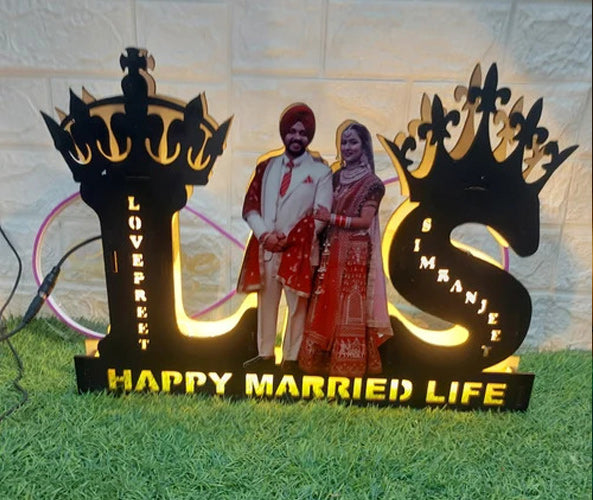 Newly Married  Couple Led Frame