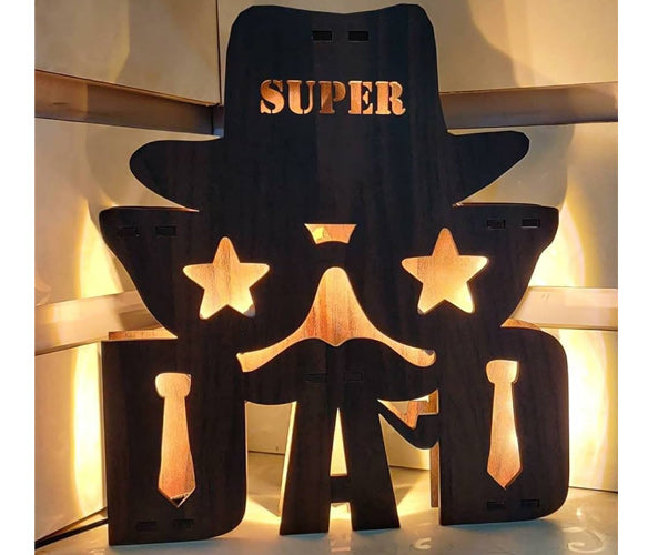 Dad Wooden Lamp