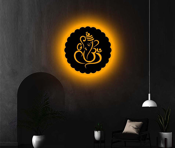 Ganesh Ji Wooden Lamp