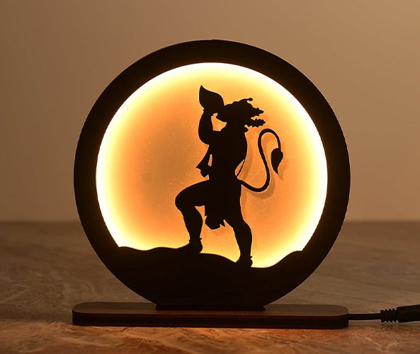 Hanuman Ji Wooden Lamp