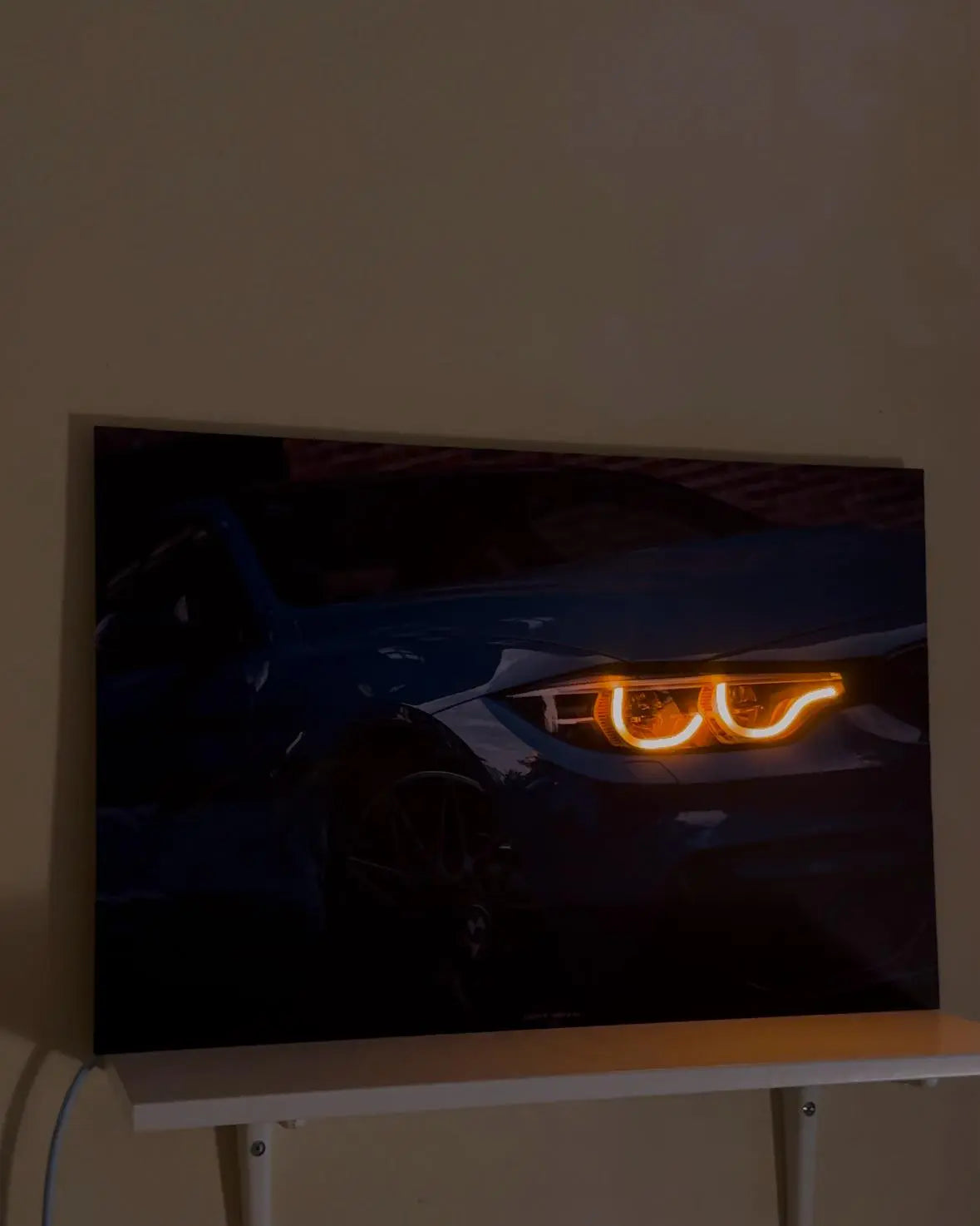 BMW F30 NEON Poster (yellow LED) - Essential Series