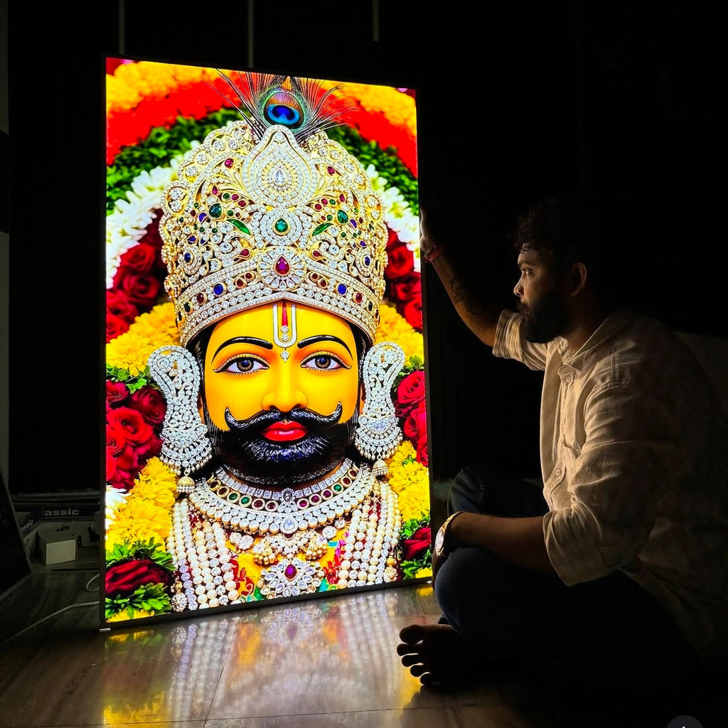 Khatu Shyam Premium Acrylic Glow Light Frame
