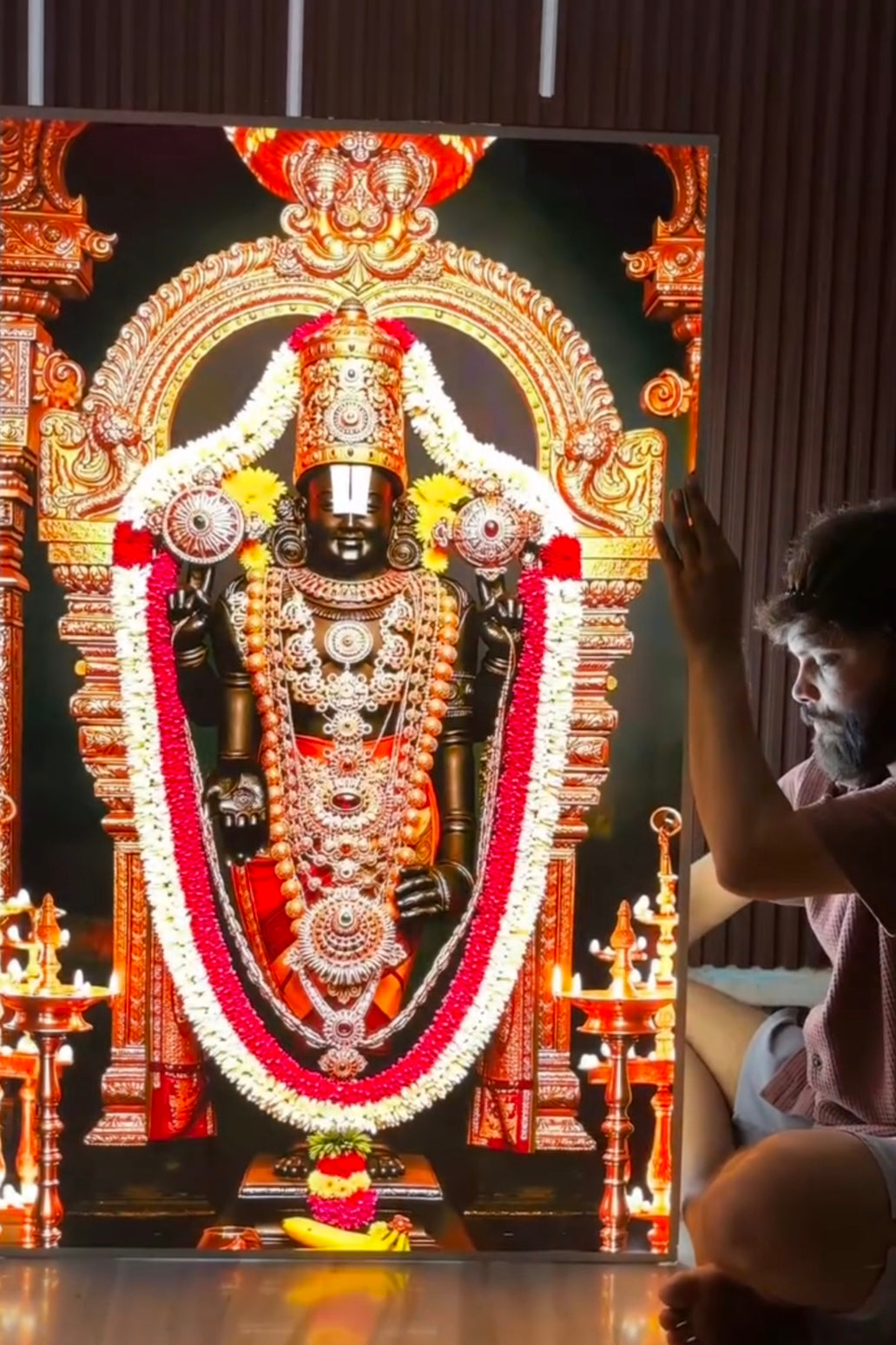 Tirupati Balaji   Premium Acrylic Glow Light Frame