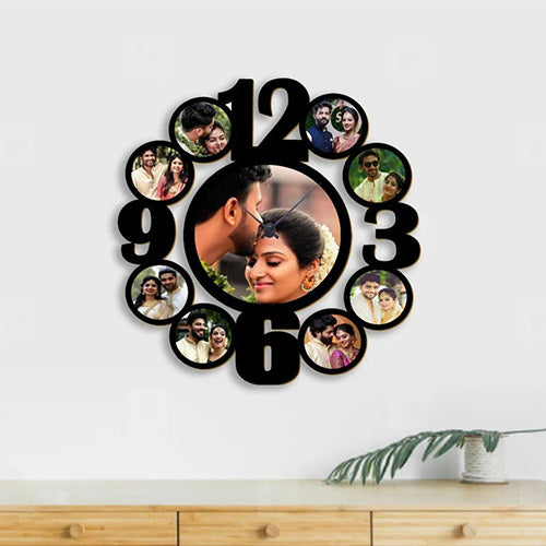 Personalized Wall Clocks with 9 Pictures