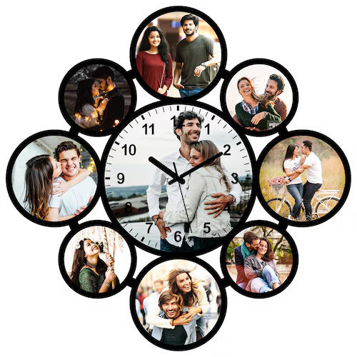 Personalized Wall Clocks with 9 Pictures