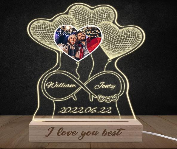 Personalized 3D Illusion Name Lamp with Photo