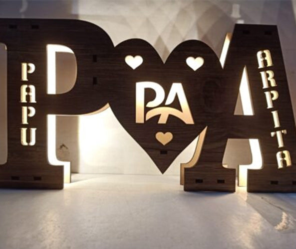 A to Z Alphabetic Wooden Couple Name Board