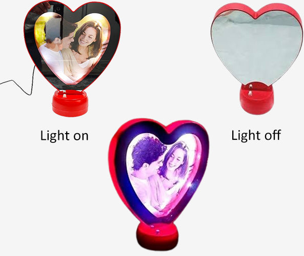 Red Color Heart Shape Magic Mirror