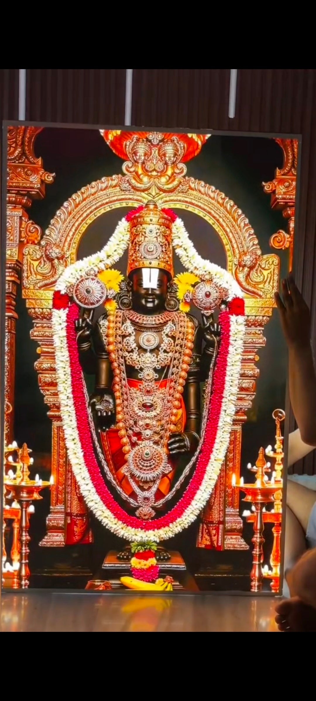 Tirupati Balaji   Premium Acrylic Glow Light Frame