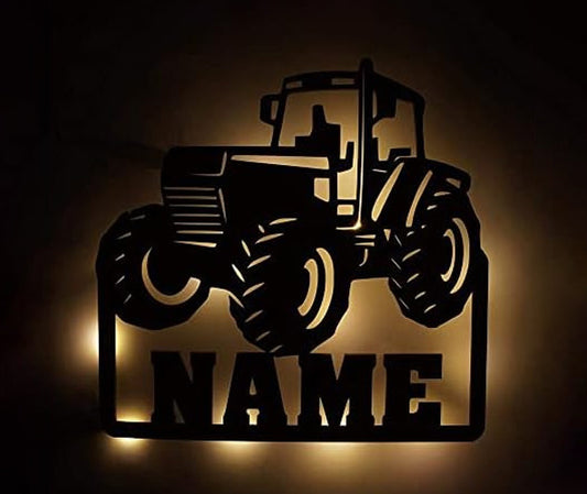 Tractor Wooden Lamp