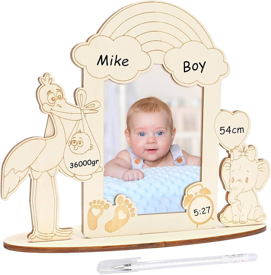 Baby Wooden Photo Frame Newborn Baby Gift New Born