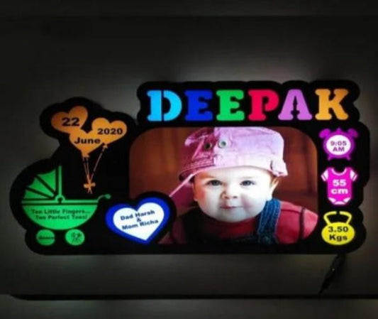 Customized Led Baby Photo frame for new born baby