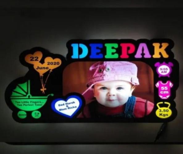 Customized Led Baby Photo frame for new born baby