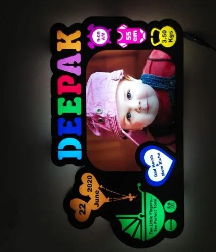 Customized Led Baby Photo frame for new born baby