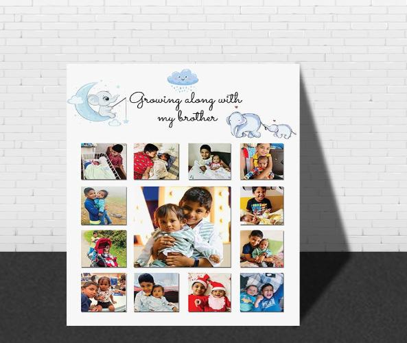 One Year - 12 Months Photo Collage Board - For First Birthday