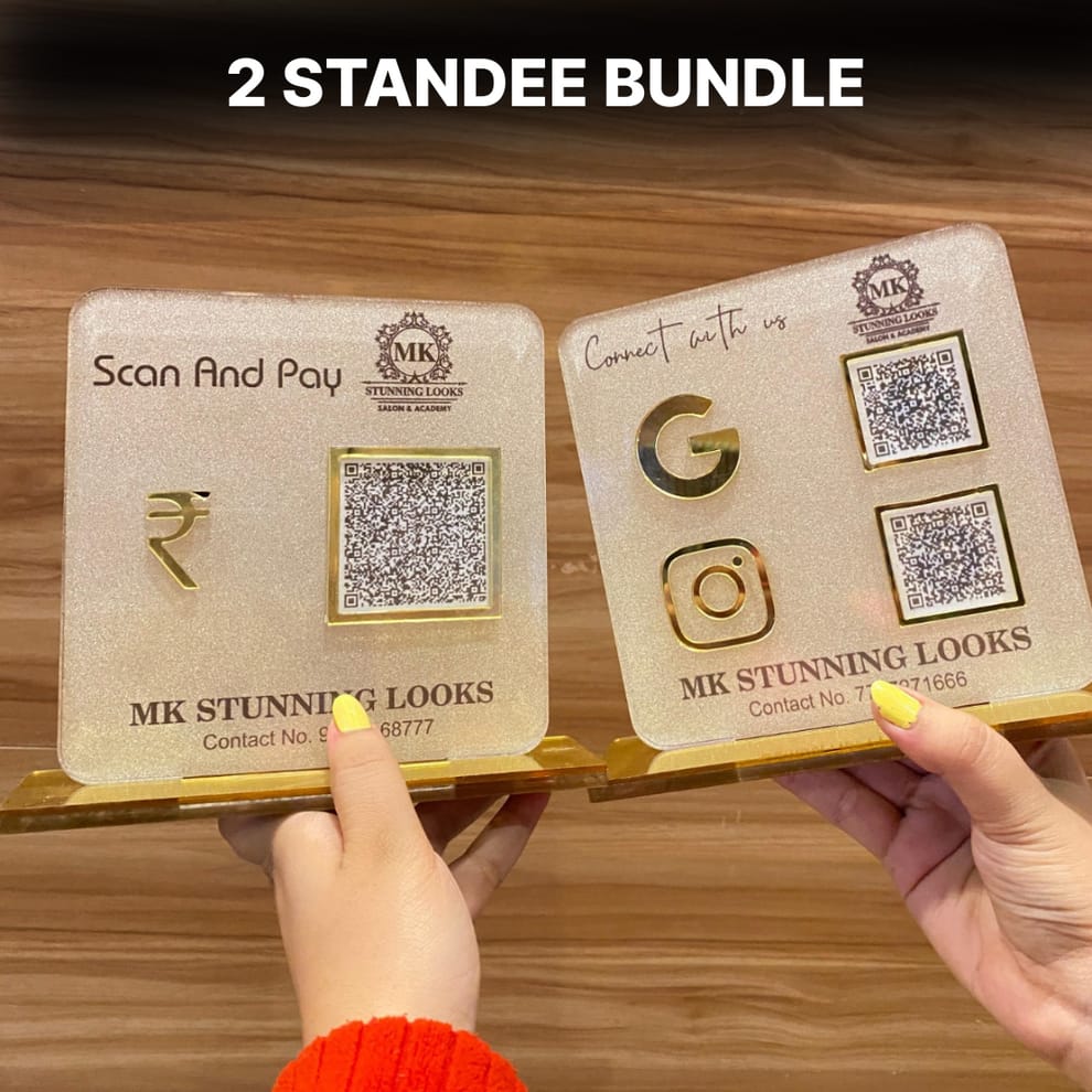 2 Frosted Standee Bundle - Google + Instagram + Payment