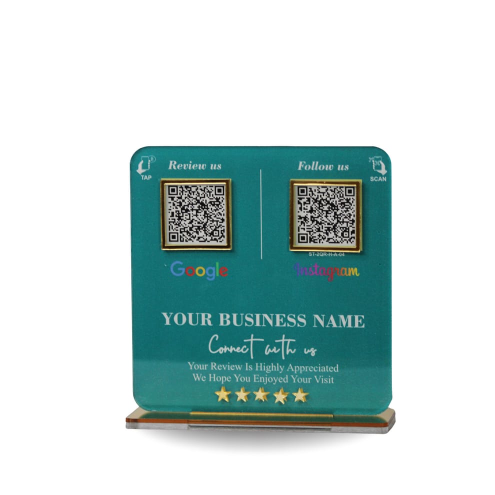 2 QR Green Colour Standee