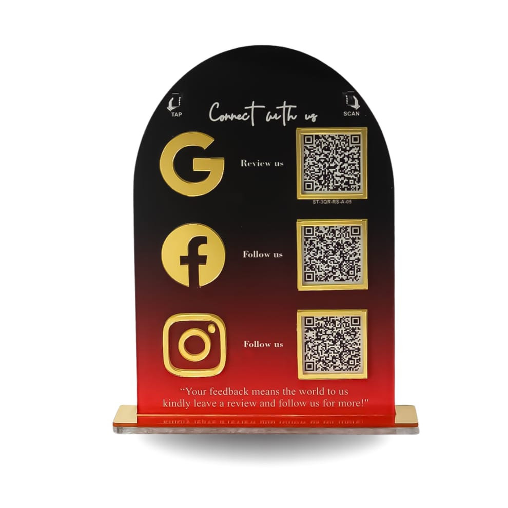 3 QR Round Shape Vertical Standee