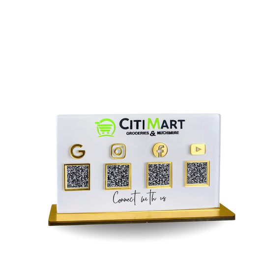 4 QR Black Colour Vertical Standee