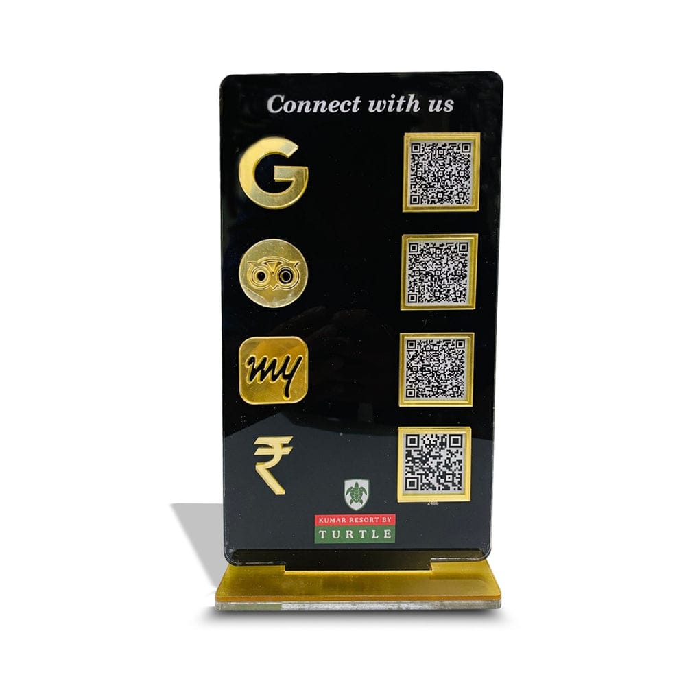 4 QR Black Colour Vertical Standee