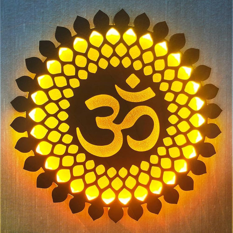 OM Mandala Wall Art Backlit LED for Pooja Room and Temple Decor