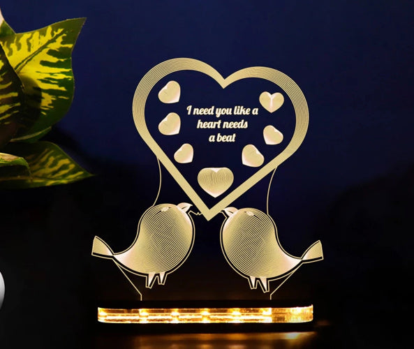 Love Birds 3D Illusion Night lamp