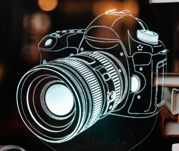 Photo Camera Acrylic Led Lamp as Photographer