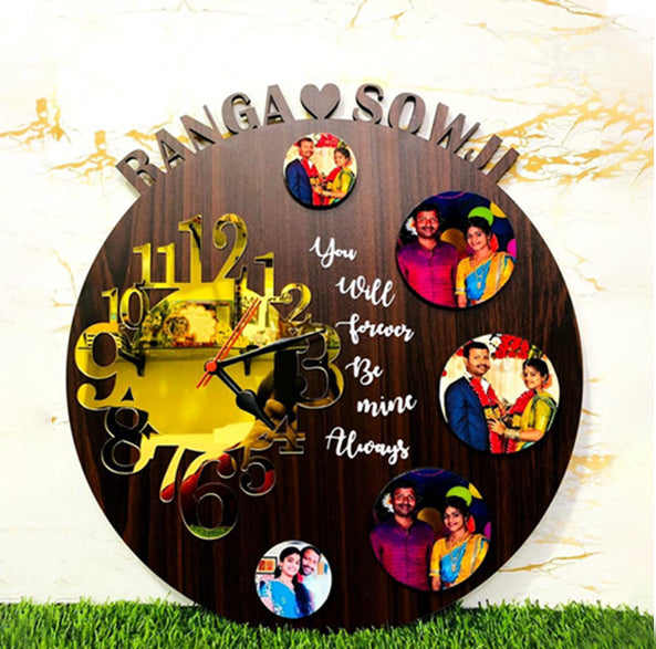 Sublimation Golden Wall Clock