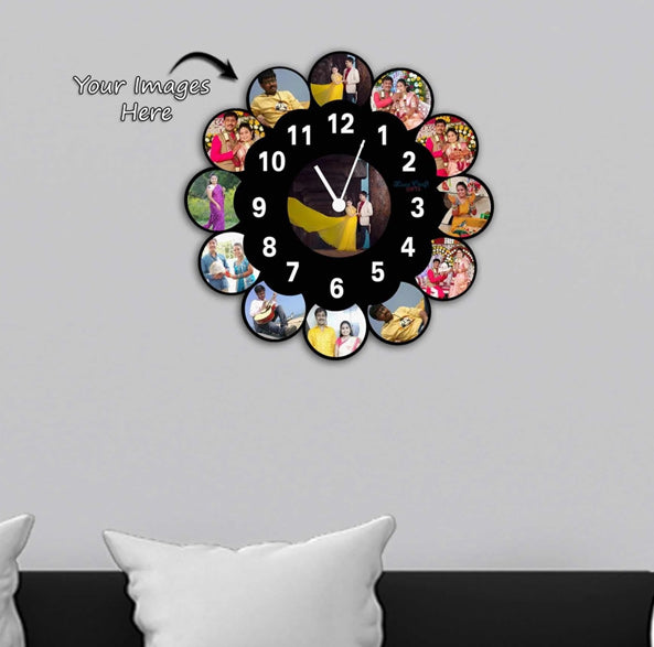 Moon Wooden Photo Wall Clock