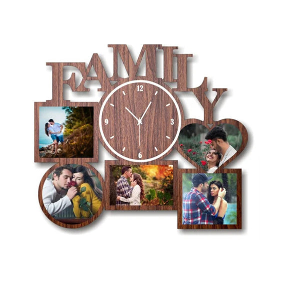 Personalized Wooden Wall Clock Photo Frames