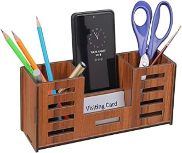 Pen Stand With Remote, Business Visiting Card & Mobile Holder