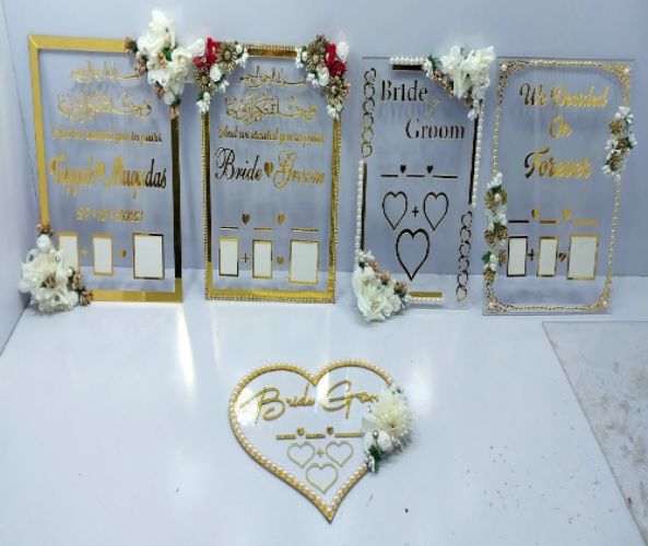 Acrylic Decoration Name Plate Design for Wedding - Acrylic Wedding Signature Plate