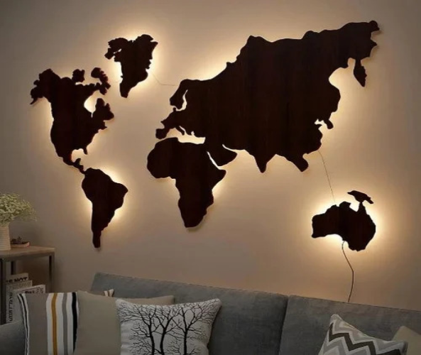 Mdf World Map LED world Map