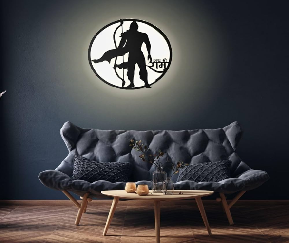 Ram Ji Neon LED Wall Decor MDF Wood Backlit Wall Art With LED Light