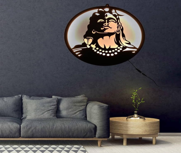 Mahadev Adiyogi Backlit Wall Art With LED Light