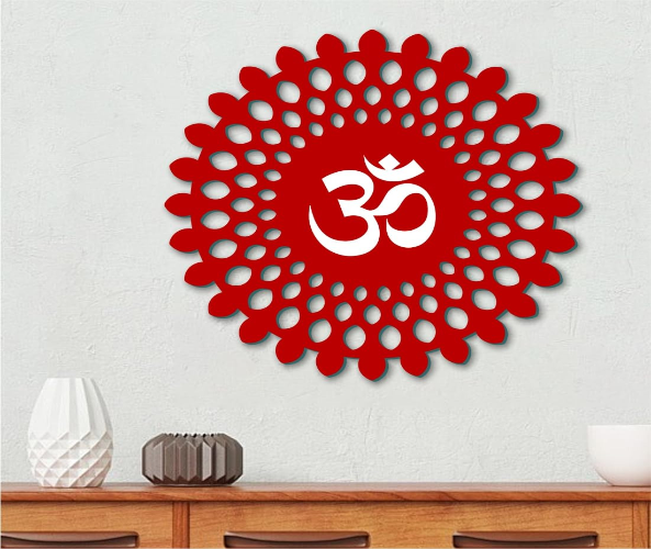 Beautiful OM Mandala Backlit with LED Wooden Wall Hanging