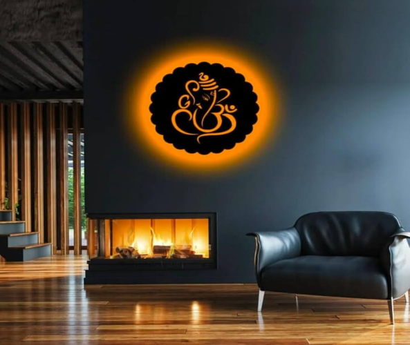 Ganesha Wooden LED Wall Art| Ganpati Wall Decor