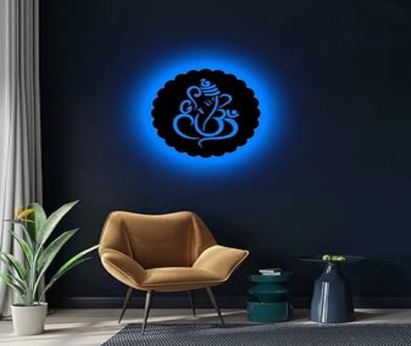 Ganesha Wooden LED Wall Art| Ganpati Wall Decor