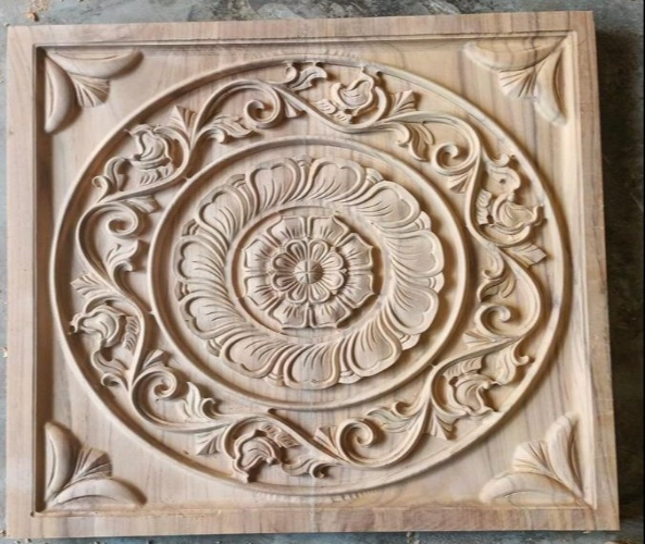 3D CNC Wood Carving Flower