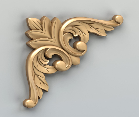 Carved Corner Decor 3D Model