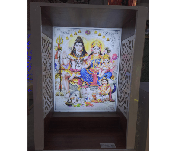 Shiv Parivar Mandir with Printed Acrylic and Storage Space