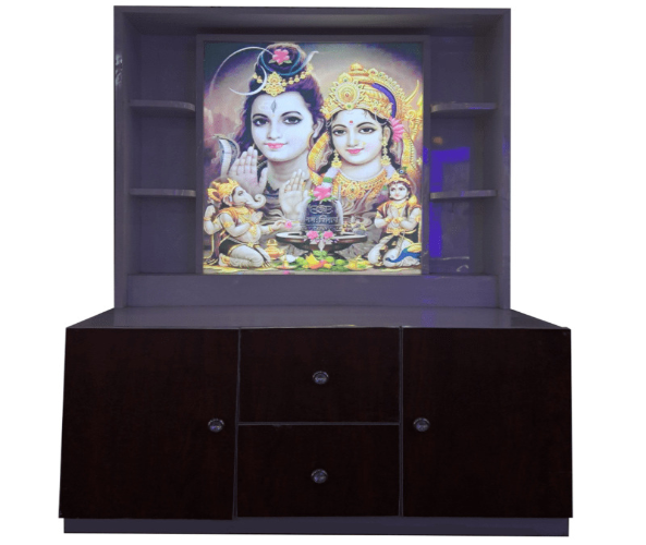 Shiv Parivar Mandir with Printed Acrylic and Storage Space