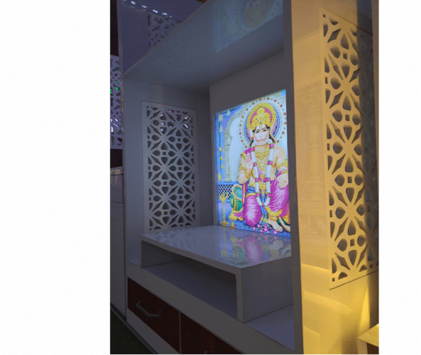 Hanuman Ji Mandir Printed on Acrylic with Storage Space