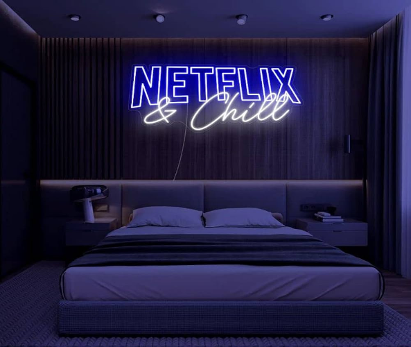 Netflix & Chill - | Neon Lights for Bedroom | Neon Wall Signs | Game Room Decor | Party | Bar Neon Decor