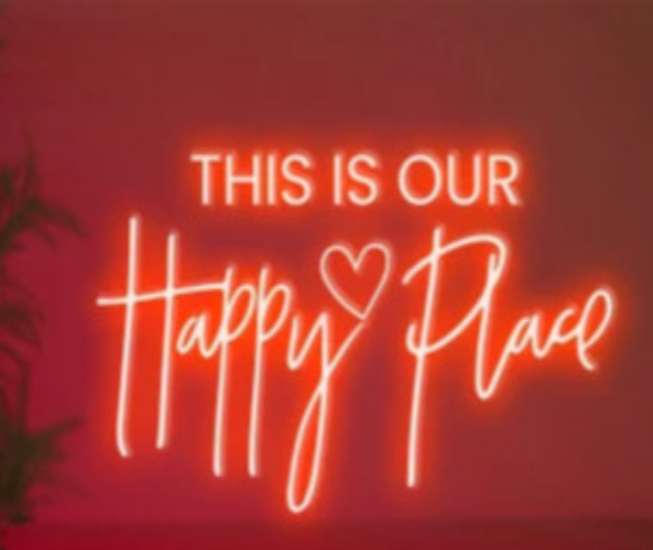 OUR HAPPY PLACE Neon Sign